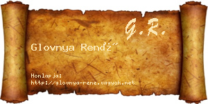 Glovnya René névjegykártya